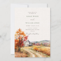 Ferme automnale rustique avec Mariage d'impression