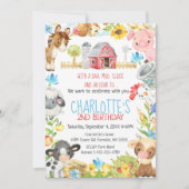 Invitation Ferme Barnyard Animal Anniversaire (Devant)