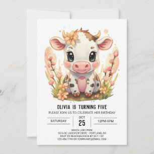 Invitation Ferme Boho Barnyard Vache Anniversaire
