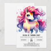 Invitation Ferme Cheval Editable Anniversaire (Devant / Derrière)