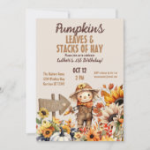 Invitation Ferme citrouille Automne Tournesol Anniversaire (Devant)