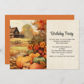 Invitation Ferme citrouille Récolte automnale Automne Anniver (Devant / Derrière)