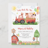 Invitation Ferme d'animaux de naissance Oink Baa Quack Moo (Devant)