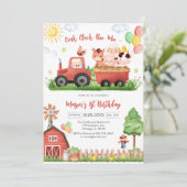 Invitation Ferme d'animaux de naissance Oink Baa Quack Moo (Debout devant)