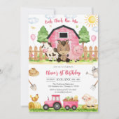 Invitation Ferme d'animaux de naissance Oink Baa Quack Moo (Devant)