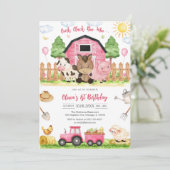 Invitation Ferme d'animaux de naissance Oink Baa Quack Moo (Debout devant)