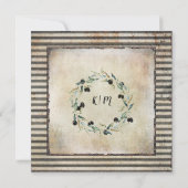 Invitation Ferme d'aquarelle à feuilles d'olive rustique Vint (Dos)