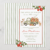 Invitation Ferme de camion de douche de bébé Apple de notre œ (Devant / Derrière)