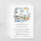 Invitation Ferme de campagne rustique | Blason de mariage de (Devant)