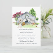 Invitation Ferme de campagne rustique | Mariage élégant de gr (Debout devant)