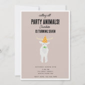 Invitation Ferme de chèvres mignons Thème d'anniversaire de c (Devant)