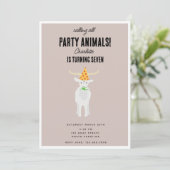 Invitation Ferme de chèvres mignons Thème d'anniversaire de c (Debout devant)