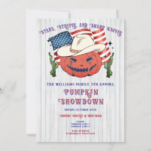 Invitation Ferme de Citrouille patriotique Halloween