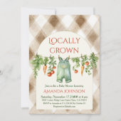 Invitation Ferme de Clothesline Rustique Baby shower cultivé  (Devant)