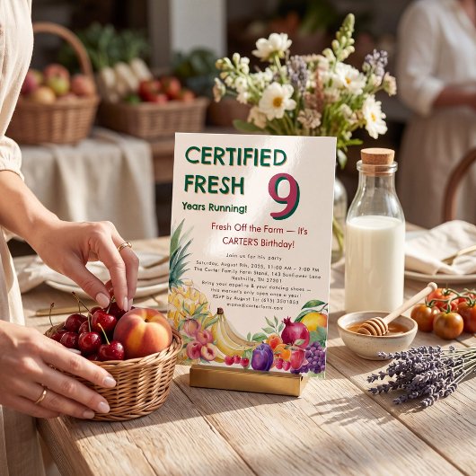 Invitation Ferme de Fruits Certifiés Frais 9e Anniversaire
