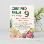 Invitation Ferme de Fruits Certifiés Frais 9e Anniversaire (Debout devant)
