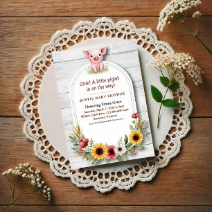 Invitation Ferme de Tournesol Petit Porcelet Baby Shower