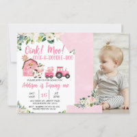 Ferme de tracteur à grange rose 1er anniversaire