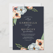 Invitation Ferme Floral Anémone Verdure Mariage de couronne (Devant)