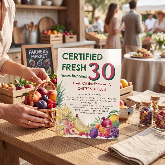 Invitation Ferme Fraîche 30 Ans d'Anniversaire