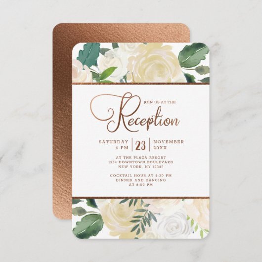 Invitation Ferme Réception Mariage campagnard rustique frais (Devant / Derrière)