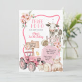 Invitation Ferme Rose 3e Anniversaire (Debout devant)