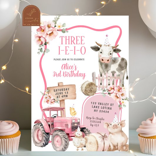 Invitation Ferme Rose 3e Anniversaire
