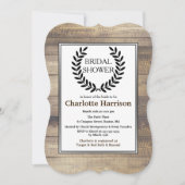 Invitation Ferme rustique Fête des mariées de lauriers noirs (Devant)