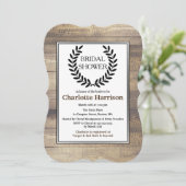 Invitation Ferme rustique Fête des mariées de lauriers noirs (Debout devant)