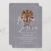 Invitation Ferme Rustique Mariage Windmill Pierre (Devant / Derrière)