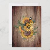 Invitation Ferme Rustique Tournesol Bois Vintage (Dos)