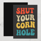 Invitation Ferme ta cornhole drôle sport rétro cadeau (Devant / Derrière)