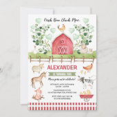 Invitation Ferme verdoyante Barnyard Animaux Anniversaire Bas (Devant)