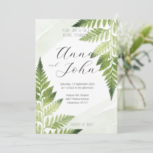 Invitation Ferme verte minimaliste (Debout devant)