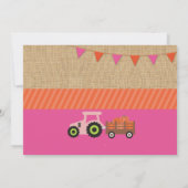 Invitation Ferme Yard Fête d'anniversaire Citrouille Tracteur (Dos)