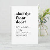 Invitation Fermer La Fête Du Réchauffement De La Porte Avant (Debout devant)