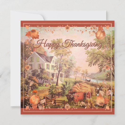 Invitation Fermiers de Thanksgiving Récolte à domicile (Devant)