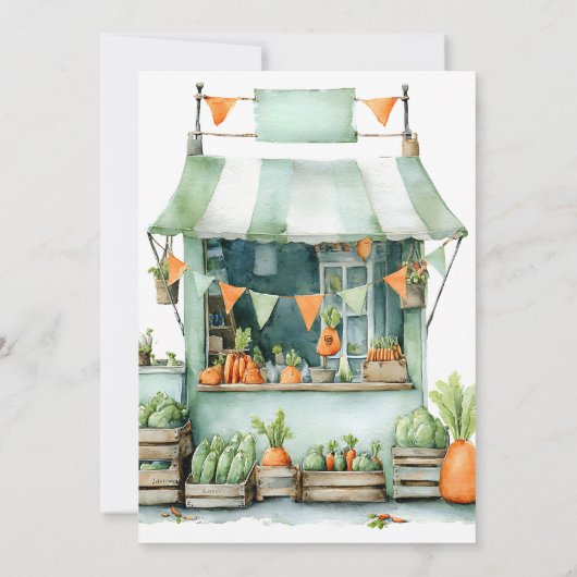 Invitation Fermiers Jardin Clothesline Douche Cultivée Locale (Dos)