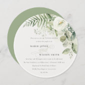 Invitation Fern Eucalyptus Verdure Foliage Couples Douche (Devant / Derrière)