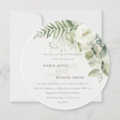 Invitation Fern Eucalyptus Verdure Foliage Couples Douche (Devant)
