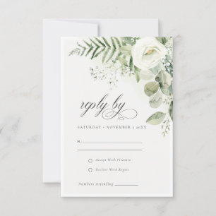 Invitation Fern Eucalyptus Verdure Foliage Mariage RSVP