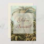 Invitation Ferns Palm Tree Antiquité Botanique Ferns Art (Devant / Derrière)