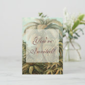 Invitation Ferns Palm Tree Antiquité Botanique Ferns Art (Debout devant)