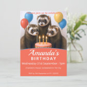 Invitation Ferrets fête d'anniversaire (Debout devant)