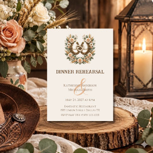Invitation Fers à cheval et fleurs de style country western