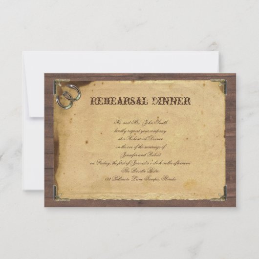 Invitation Fers à cheval rustiques de pays épousant la (Devant)