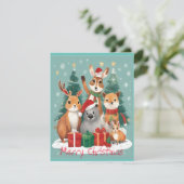 Invitation Festif Animal Friends Joyeux Noël (Debout devant)