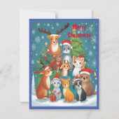 Invitation Festif Animal Friends Joyeux Noël (Dos)