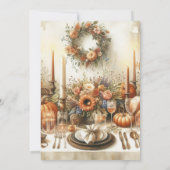 Invitation Festif Autumn Family Friends Thanksgiving Dîner (Dos)