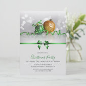 Invitation Festif Baubles, Rubans & Bijoux Bow Noël (Debout devant)